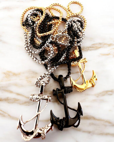 Determinaation Ankkuri, Meri Amuletti, kaulakoru, mahdollisuus personointiin kaiverruksella lahjaksi, 3 vaihtoehtoa valittavana