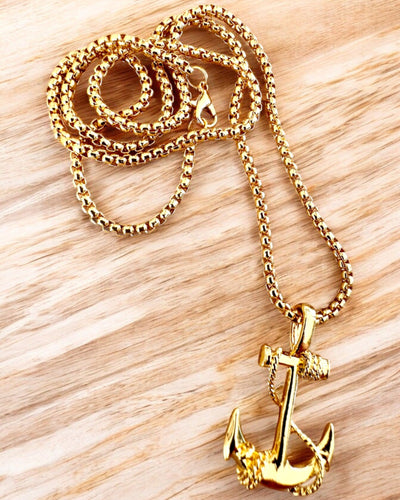 Determinaation Ankkuri, Meri Amuletti, kaulakoru, mahdollisuus personointiin kaiverruksella lahjaksi, 3 vaihtoehtoa valittavana