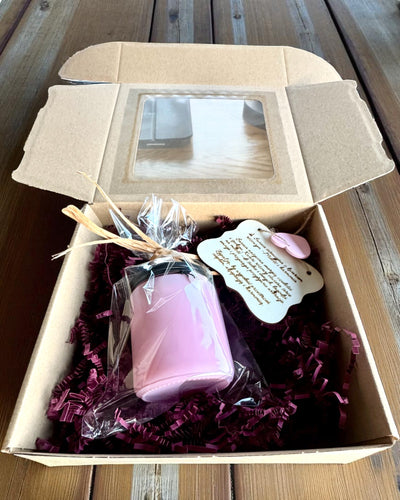 Intentionaalinen soijakynttilä Ruusukvartsi – rakkaus, harmonia ja sydämen rauha, 250 ml, mahdollisuus personointiin lahjaksi