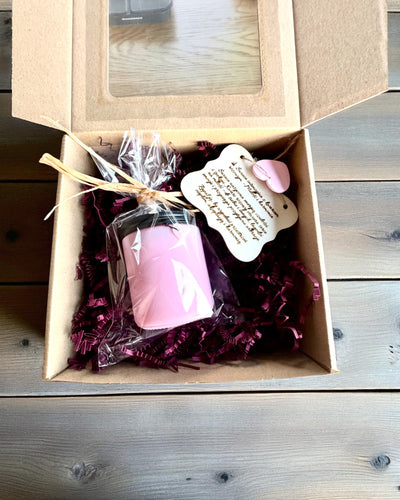 Intentionaalinen soijakynttilä Ruusukvartsi – rakkaus, harmonia ja sydämen rauha, 250 ml, mahdollisuus personointiin lahjaksi