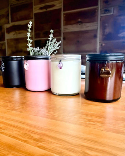 Intentionaalikynttilä Tiikerin Voima – Itsevarmuus ja hyvinvointi, 250 ml, mahdollisuus kannen personointiin lahjaksi