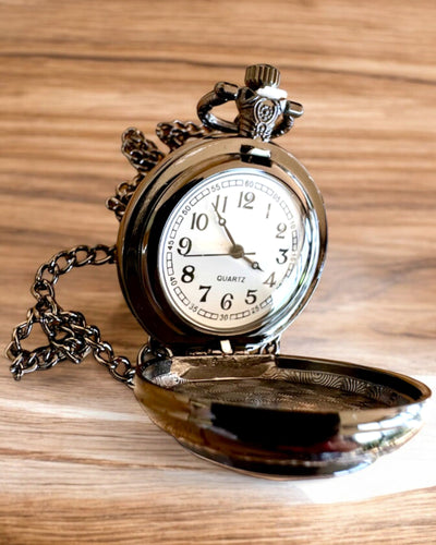 Taskukello Unicorn Elegance ketjulla, yksisarvisen teema, ilmainen kaiverrus tilauksesta