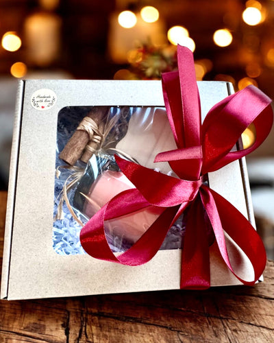 Intentionaalinen soijakynttilä 250 ml luonnonkivellä – valitse oma energiasi: sitriini tai granaatti, personointi kaiverruksella lahjaksi