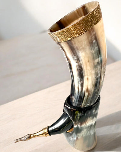 "Viking Valor" Sarvimuki - Käsin Kaiverrettu, Premium Laatu - 4 vaihtoehtoa valittavana