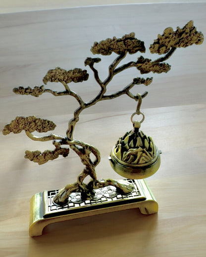 Tyylikäs metallinen bonsai-suitsuketeline - mahdollisuus personointiin kaiverruksella lahjaksi