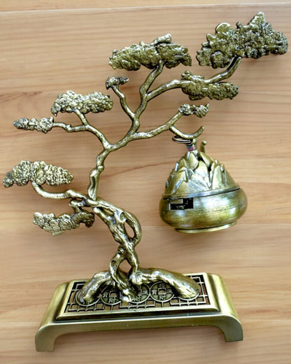 Tyylikäs metallinen bonsai-suitsuketeline - mahdollisuus personointiin kaiverruksella lahjaksi