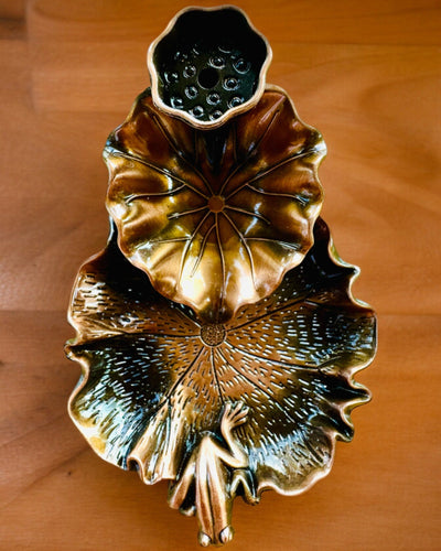 Tyylikäs metallinen lootuksenlehti suitsuketeline - 4 vaihtoehtoa valittavana, mahdollisuus personointiin kaiverruksella lahjaksi