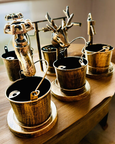 Tyylikäs metallinen tuhkakuppi "Rustic Charm" 19-23 cm korkeus, 8 vaihtoehtoa valittavana, kaiverrus pyynnöstä