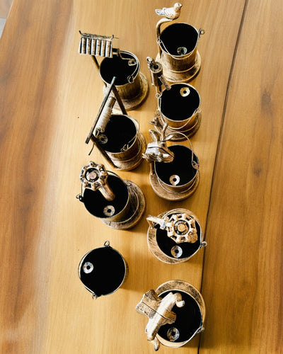 Tyylikäs metallinen tuhkakuppi "Rustic Charm" 19-23 cm korkeus, 8 vaihtoehtoa valittavana, kaiverrus pyynnöstä