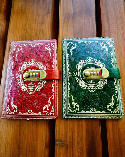 Eksklusiivinen Nahkainen Muistikirja "Sekretnik" A5 Salalukolla - personointi kaiverruksella