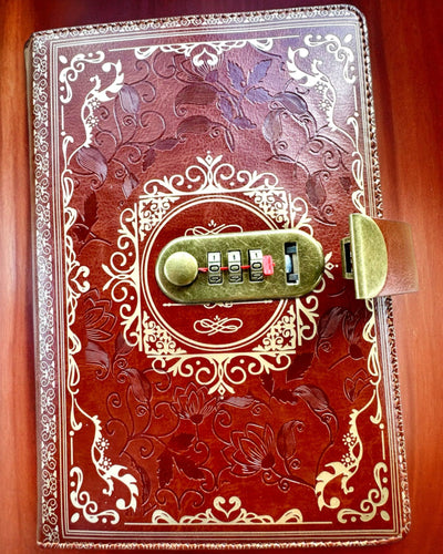 Eksklusiivinen Nahkainen Muistikirja "Sekretnik" A5 Salalukolla - personointi kaiverruksella