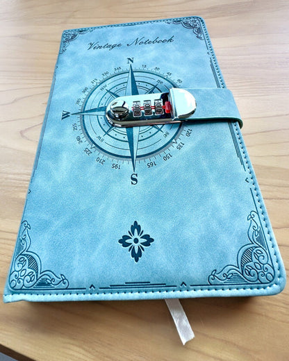 Salainen A5 Vintage -muistikirja koodilukolla - Valitse Tyylisi, personointi kaiverruksella lahjaksi