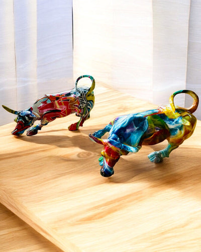 Koristeellinen härkäveistos "BullArt" – Uniikki taideteos kaiverrusmahdollisuudella - 4 värivaihtoehtoa, personoitavaksi lahjaksi