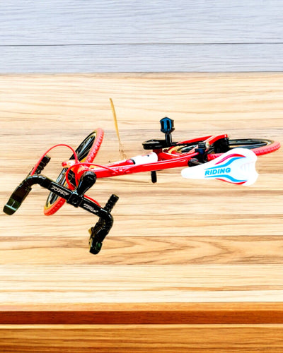 Metallinen pienoismalli punainen polkupyörä "SpeedMaster" kaiverruksella lahjaksi, 2 värivaihtoehtoa