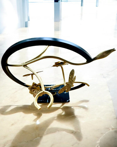 "Elegancki Owad" -viiniteline - pullolle ja laseille, korkeus 33 cm, mahdollisuus personoida kaiverruksella lahjaksi