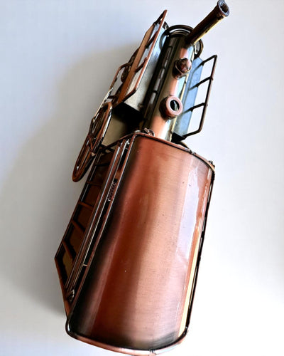 Rautainen veturi "Retro Express" – koriste, malli, käsintehty, kaiverrusmahdollisuus lahjaksi