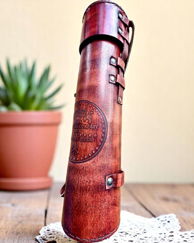 Luneta Królewska „Voyager 1818” – Ylellinen, Messinkinen, 83 cm, käsintehty, Aitoa Nahkaa oleva kotelo – Keräilyversio, personointi kaiverruksella lahjaksi