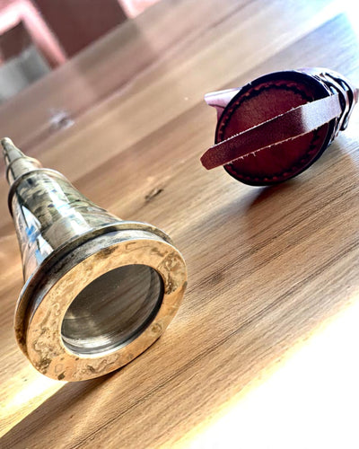 Luneta Królewska „Voyager 1818” – Ylellinen, Messinkinen, 83 cm, käsintehty, Aitoa Nahkaa oleva kotelo – Keräilyversio, personointi kaiverruksella lahjaksi