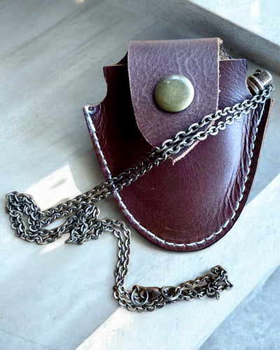 Vintage Look - Lasinen Suurennuslasi Nahkaisella Koteloilla, mahdollisuus personointiin kaiverruksella