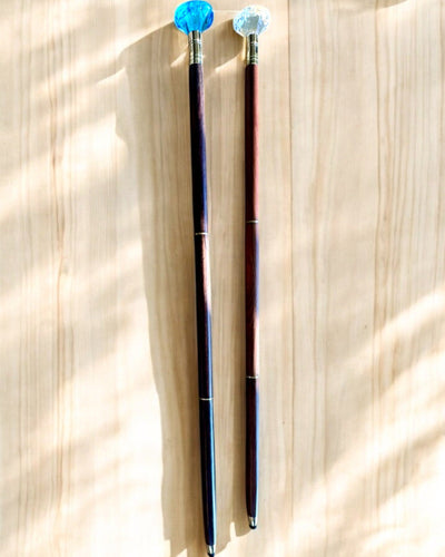 Kävelykeppi "Timantti pronssissa" - Käsintehty puinen, kaiverrusmahdollisuus