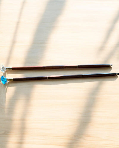 Kävelykeppi "Timantti pronssissa" - Käsintehty puinen, kaiverrusmahdollisuus