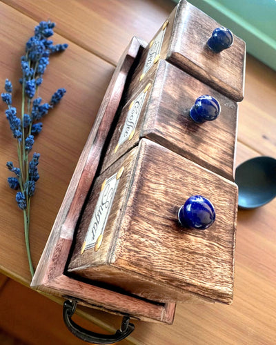 Royal Trio -setti – Tee, Kahvi, Sokeri shisham-puusta, käsintehty, kaiverrusvaihtoehdolla lahjaksi