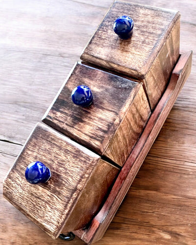 Royal Trio -setti – Tee, Kahvi, Sokeri shisham-puusta, käsintehty, kaiverrusvaihtoehdolla lahjaksi