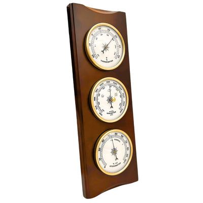 Elegancka Stacja Pogody – Barometr Termometr Higrometr 36cm Retro - YG336