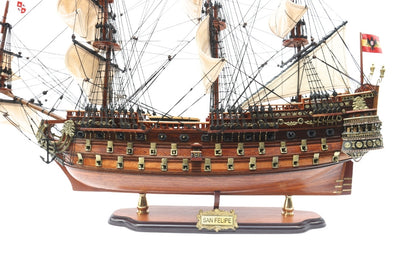 San Felipe -purjelaivamalli, 80 cm, kaiverruksella personoitavissa