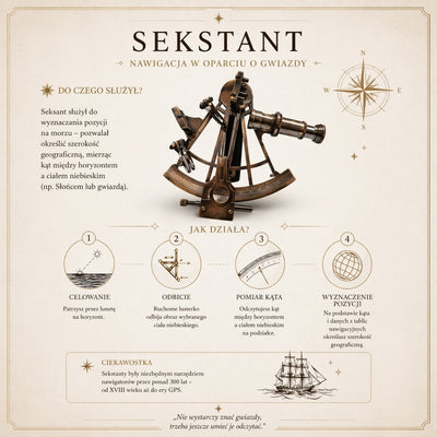 Sekstans Mosiężny w Pudełku Drewnianym – Replika - NC1517