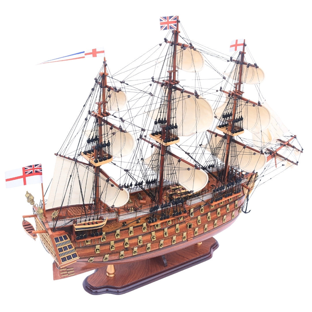 Eksklusiivinen suuri HMS Prince -purjelaivamalli, 94 cm, kaiverruksella personoitavissa