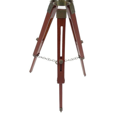 Elegantti kolonialistinen maapallo puisella kolmijalalla NC2140, säädettävä korkeus jopa 78 cm, laminoitu kartta valkoisen ja ruskean sävyissä, täydellinen lahja personoitavalla kaiverruksella  