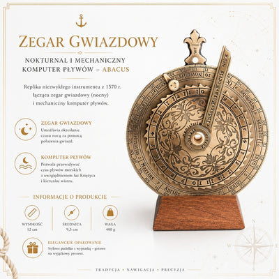 Zegar Gwiazdowy Nokturnal Mechaniczny Komputer Pływów Abacus - H31