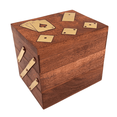 Elegancki Zestaw Gier 3w1 - Karty Kości Domino - DNU-101