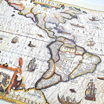 Mapa Ameryki 1628r. - J. Hondius Reprint - M1628