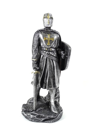 Kaiverrettu ristiretkiritarin figuuri 30 cm