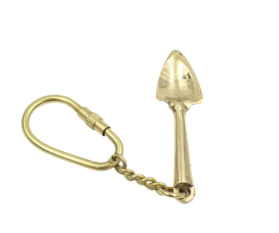 Mosiężny Brelok do Kluczy Szpadel Prezent dla Ogrodnika - KRT28