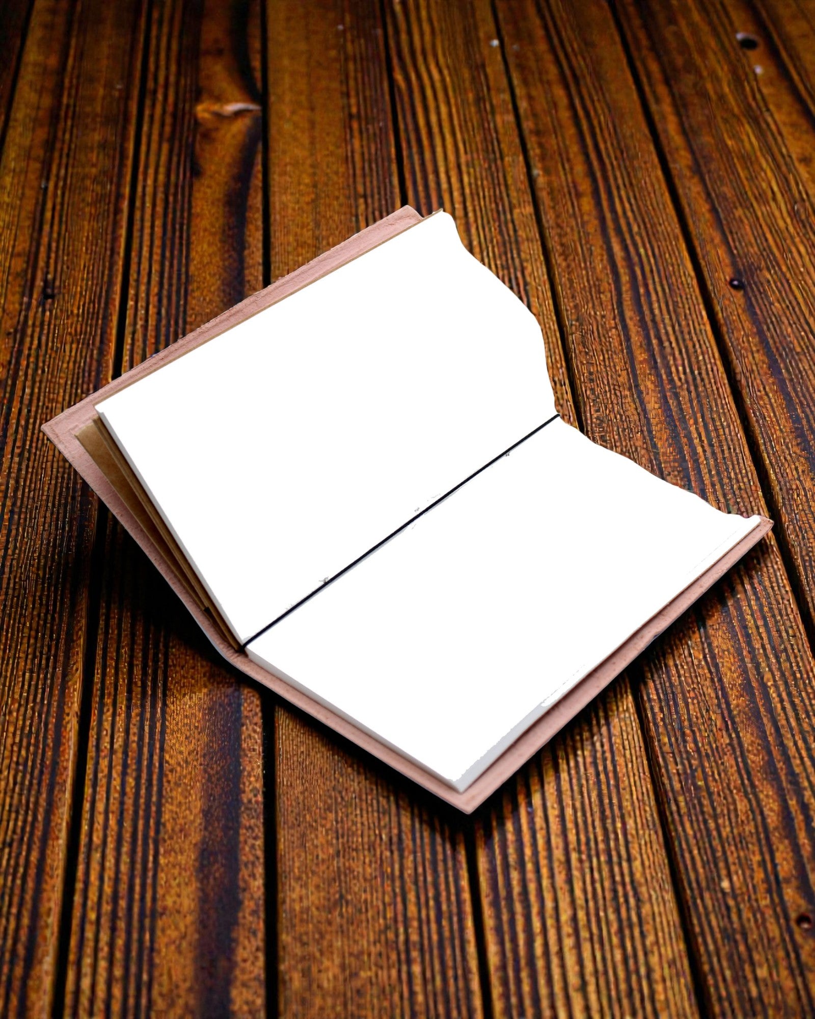 Unelmalistani muistikirja – käsin tehty ruskea nahkamuistikirja 22 × 12 × 1,5 cm, 80 sivua