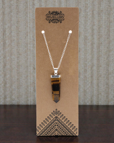 Tiger Flame – litteä tiikerinsilmäriipus kristallihiotuksella