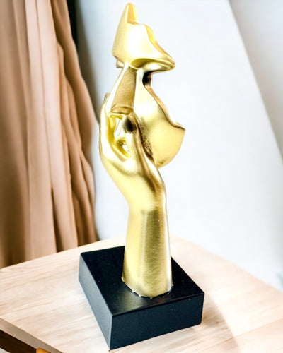 Abstrakti Käsiveistos "Taiteen Kosketus" - Eurooppalaistyylinen Toimistokoriste, Personointi kaiverruksella 2 kpl