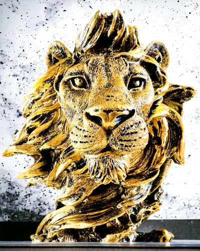 'Kuninkaallinen Leijona - Majesteettinen Koristefiguuri Kaiverrusmahdollisuudella, 2 värivaihtoehtoa valittavana, lahjaksi'