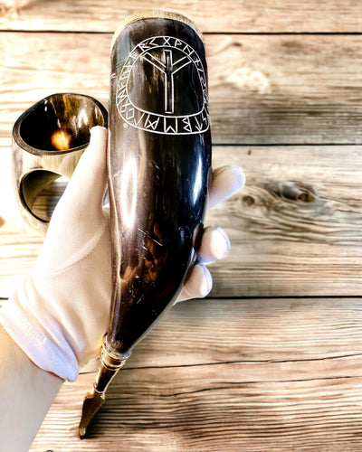 "Viking Valor" Sarvimuki - Käsin Kaiverrettu, Premium Laatu - 4 vaihtoehtoa valittavana