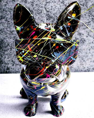 Kolorowy Psiak Artystyczny - Käsinmaalattu ranskanbulldoggi, personointi kaiverruksella, ihanteellinen lahjaksi