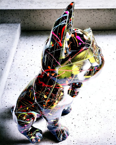 Kolorowy Psiak Artystyczny - Käsinmaalattu ranskanbulldoggi, personointi kaiverruksella, ihanteellinen lahjaksi