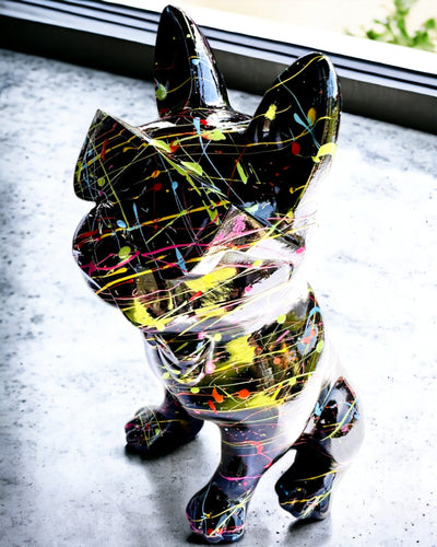 Kolorowy Psiak Artystyczny - Käsinmaalattu ranskanbulldoggi, personointi kaiverruksella, ihanteellinen lahjaksi