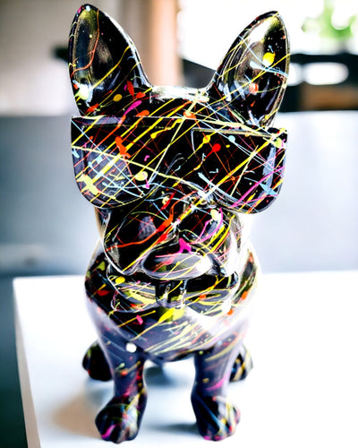 Kolorowy Psiak Artystyczny - Käsinmaalattu ranskanbulldoggi, personointi kaiverruksella, ihanteellinen lahjaksi