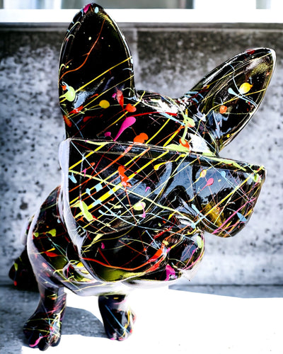 Kolorowy Psiak Artystyczny - Käsinmaalattu ranskanbulldoggi, personointi kaiverruksella, ihanteellinen lahjaksi