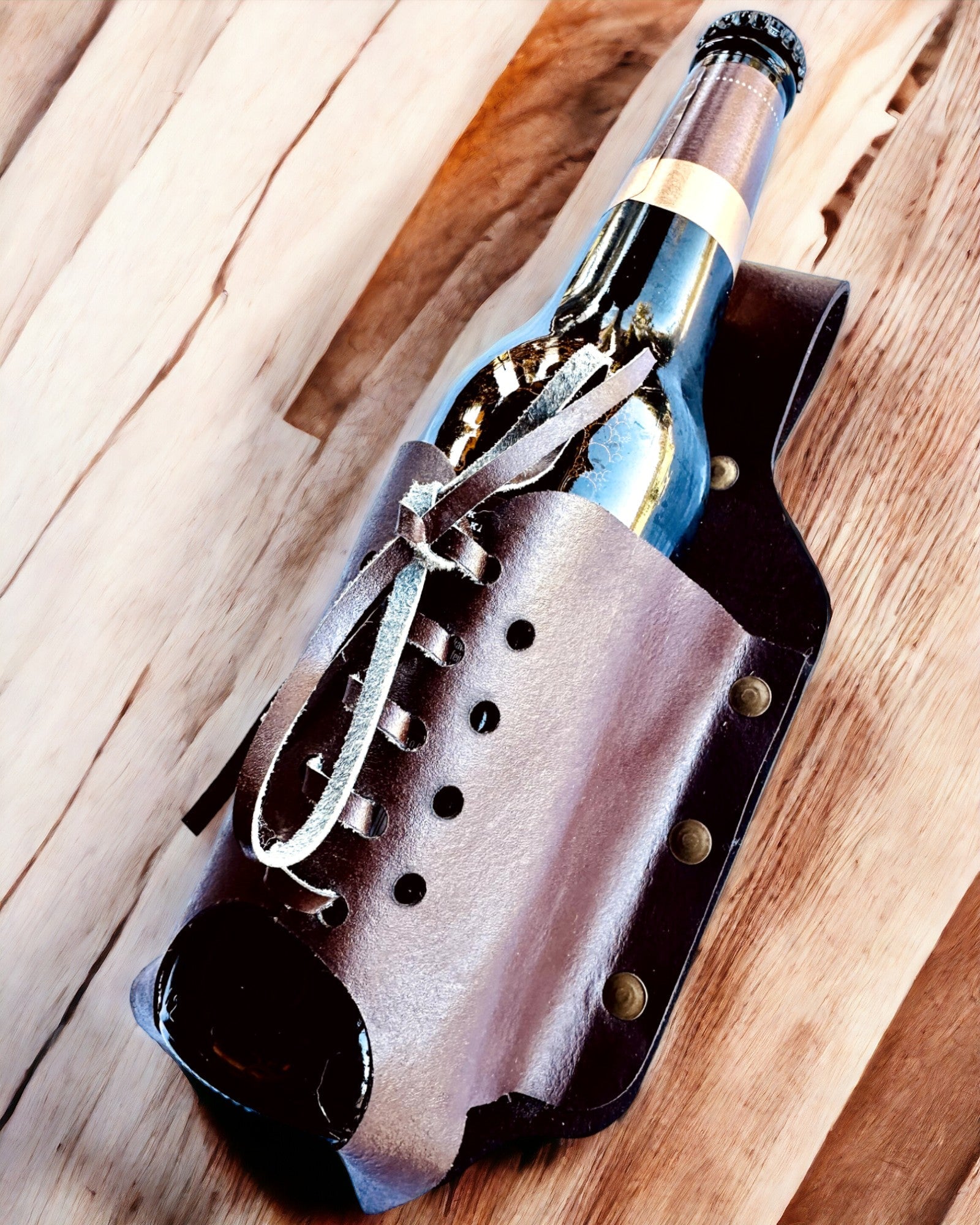 Nahkainen pullokotelo "LeatherCraft Elegance" - mahdollisuus personointiin