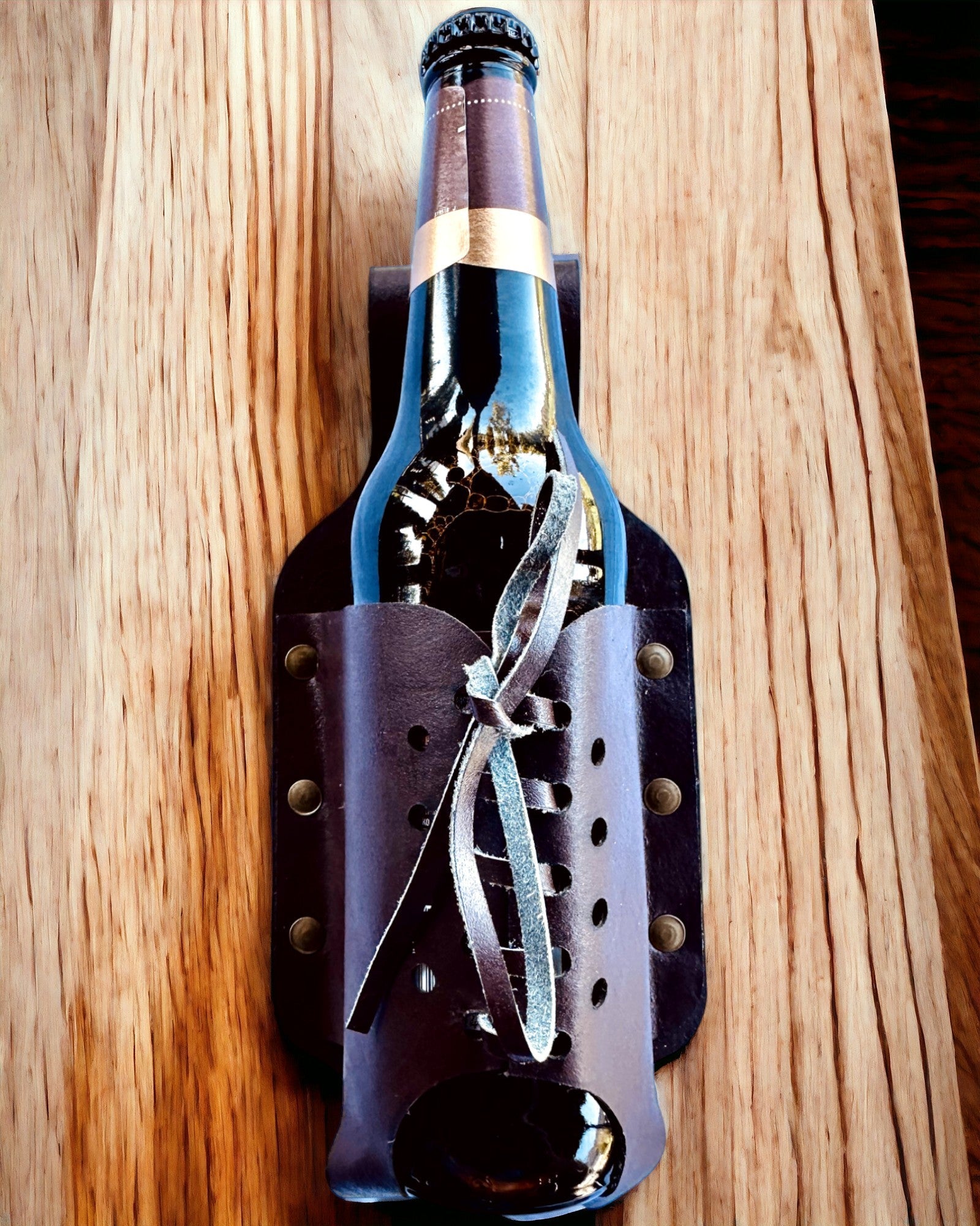 Nahkainen pullokotelo "LeatherCraft Elegance" - mahdollisuus personointiin