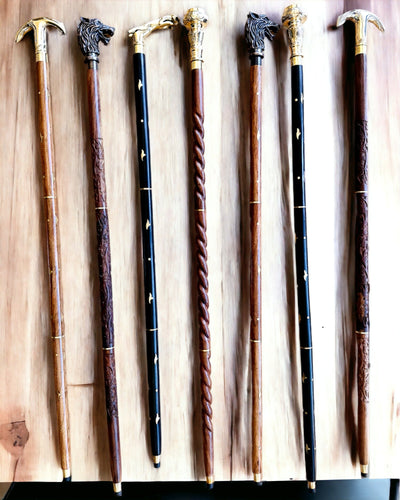 Mango-puinen "Jaguar Elegance" kävelykeppi - mahdollisuus personointiin kaiverruksella